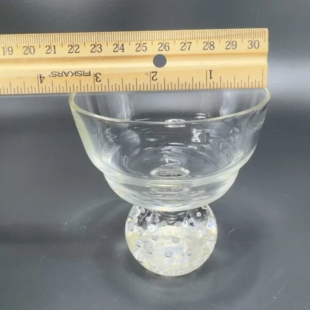 Carl Erickson Set2 Clear Controlled Bubble Glasses Stemware BarWare Goblets Cups